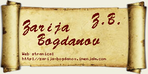 Zarija Bogdanov vizit kartica